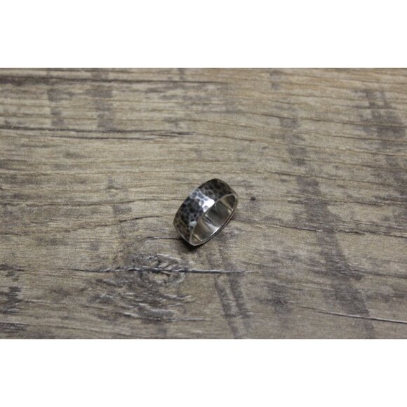 David Tishbi sterling silver handmade hammered band ring‎ 7.5 - 8 - Picture 5 of 11